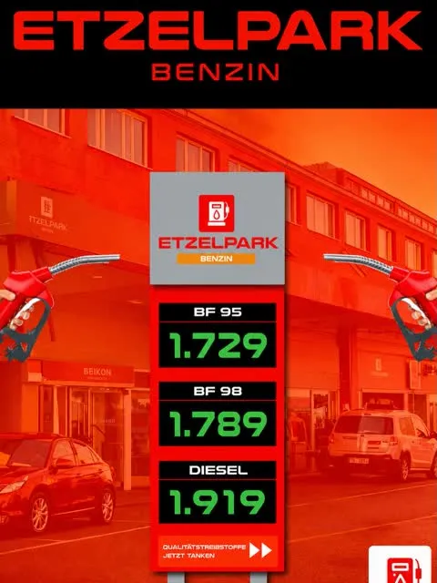 Instagram-Beitrag von Etzelpark Benzin vom 18.06.2026: Aktuelle Preise
